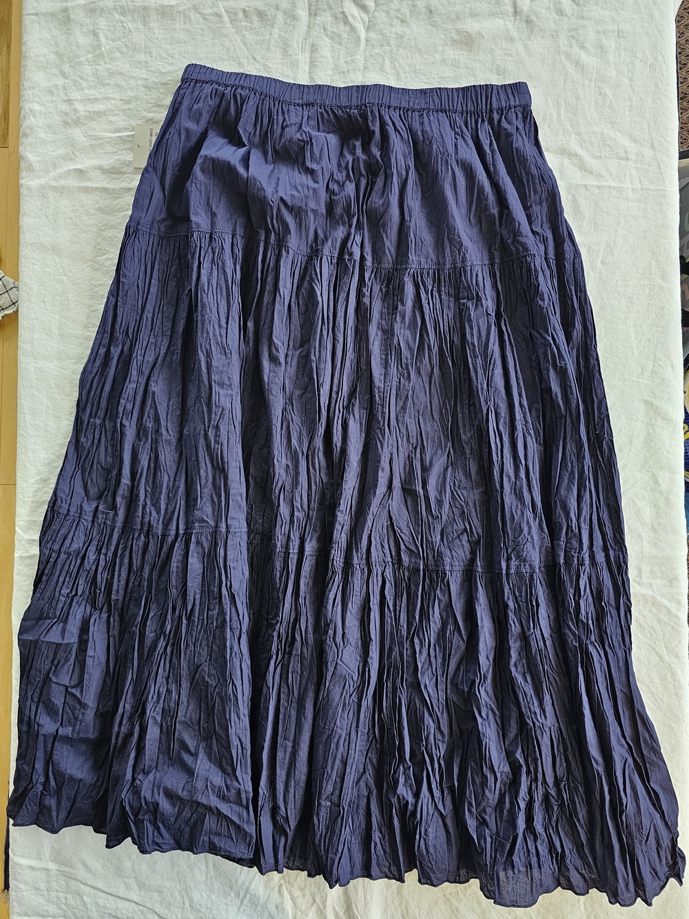 Ellos Navy Crinkle Maxi Skirt Size 18